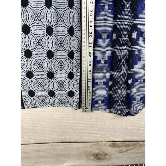 Chicos Dress Sz 3 US XL 16 Blue Patchwork Jersey Knit A Line Midi Keyhole Cruise - Picture 4 of 8